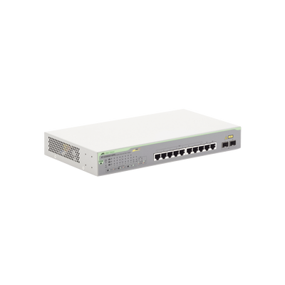 Switch PoE+ Gigabit WebSmart de 10 puertos 10/100/1000 Mbps (2 x Combo) + 2 puertos gigabit SFP (Combo), 75 W