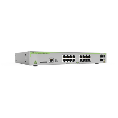 Switch PoE+ Administrable CentreCOM GS970M, Capa 3 de 16 Puertos 10/100/1000 Mbps + 2 SFP Gigabit, 247 W