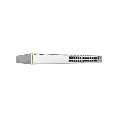 (GS980MX/28) Switch Stack L3, 24 puertos 10/100/1000-T, 4 Puertos SFP+ 10G, Fuente de poder fija