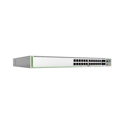 (GS980MX/28) Switch Stack L3, 24 puertos 10/100/1000-T, 4 Puertos SFP+ 10G, Fuente de poder fija