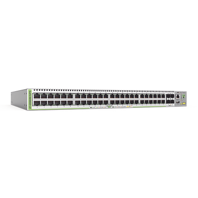 Switch PoE+ Administrable CentreCOM GS980M, Capa 3 de 48 puertos 10/100/1000Mbps + 4 SFP Gigabit, 740 W