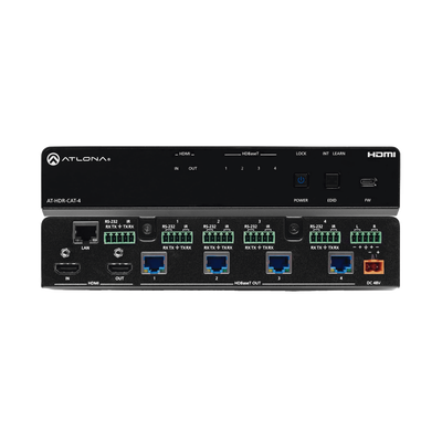 Amplificador de distribución HDBaseT 4K HDR de cuatro salidas