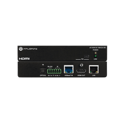 Receptor 4K HDR HDBaseT con control, Ethernet y alimentación remota