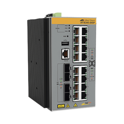 Switch Industrial Administrable Capa 3 de 16 x 10/100/1000 Mbps + 4 Puertos SFP, 240 W.