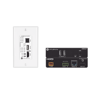 OMEGA 4K/UHD Placa de pared HDBaseT TX/RX para HDMI con USB