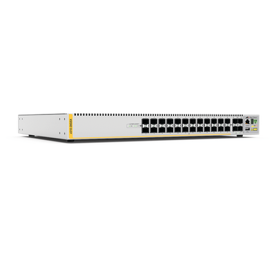 Switch Stackeable Capa 3, 24 puertos SFP Gigabit + 4 puertos SFP+ 10 G, fuente redundante