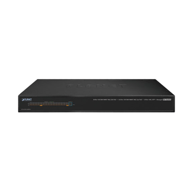 Switch AV Profesional para Integraciones Audiovisuales, , 8 Puertos PoE Gigabit 802.3bt, 16 Puertos PoE Gigabit 802.3at, 4 Puertos SFP 10 G, Hasta 450 W de Potencia