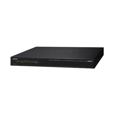 Switch AV Profesional para Integraciones Audiovisuales, , 8 Puertos PoE Gigabit 802.3bt, 16 Puertos PoE Gigabit 802.3at, 4 Puertos SFP 10 G, Hasta 450 W de Potencia