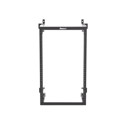 Rack PanZone® de Montaje en Pared, de 19in, Profundidad Ajustable, Rieles Numerados y Roscados #12-24, 18 UR, Color Negro