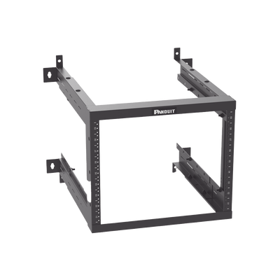 Rack PanZone® de Montaje en Pared, de 19in, Profundidad Ajustable, Rieles Numerados y Roscados #12-24, 9 UR, Color Negro