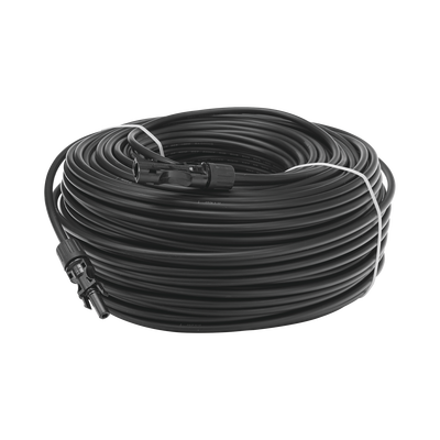 Cable Fotovoltaico 100 m, Negro, Calibre 10 AWG con Terminales MC4 en Ambos Extremos