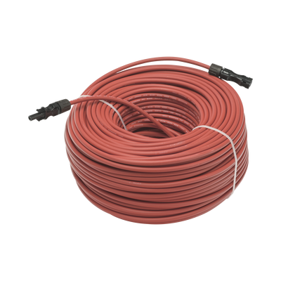 Cable Fotovoltaico 100 m, Rojo, Calibre 10 AWG con Terminales MC4 en Ambos Extremos