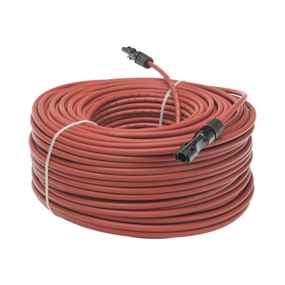 Cable Fotovoltaico 100 m, Rojo, Calibre 10 AWG con Terminales MC4 en Ambos Extremos