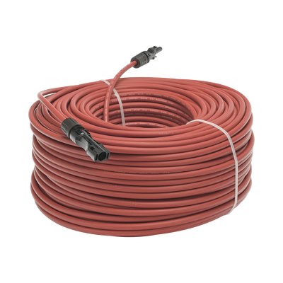 Cable Fotovoltaico 100 m, Rojo, Calibre 10 AWG con Terminales MC4 en Ambos Extremos