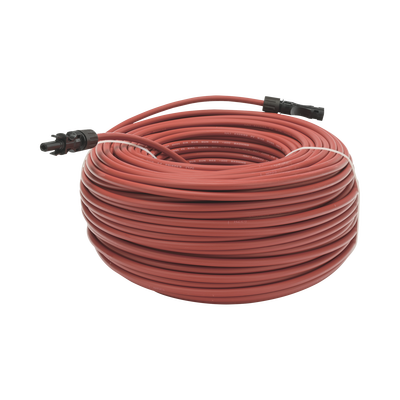 Cable Fotovoltaico 100 m, Rojo, Calibre 10 AWG con Terminales MC4 en Ambos Extremos