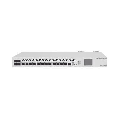 Cloud Core Router, CPU 36 Núcleos, Througput 16Gbps / 24Mpps, 12 Puertos Gigabit Ethernet, 4 Puertos SFP y 4 GB de memoria, Ideal para IPsec