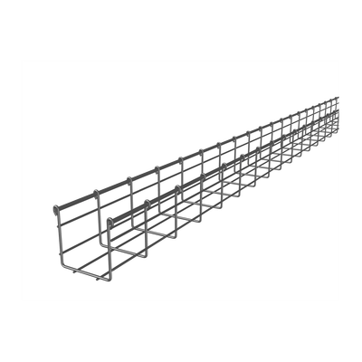 Charola Tipo Malla 105/100 mm, Acabado Electro Zinc, Hasta 167 Cables Cat6, Tramo de 3 Metros