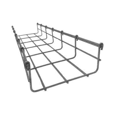 Charola tipo malla 54/150 mm BIMETÁLICA para Instalación en Exterior o Interior, Extrema Resistencia y Durabilidad. Hasta 129 cables Cat6 (Tramo de 3 metros).