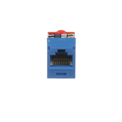 Conector Jack RJ45 Estilo T, Mini-Com, Categoría 5e, de 8 posiciones y 8 cables, Color Azul