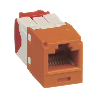 Conector Jack RJ45 Estilo TG, Mini-Com, Categoría 5e, de 8 posiciones y 8 cables, Color Naranja