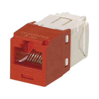 Conector Jack RJ45 Estilo TG, Mini-Com, Categoría 6, de 8 posiciones y 8 cables, Color Rojo