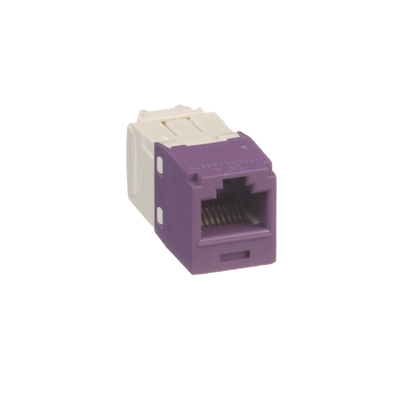 Conector Jack RJ45 Estilo TG, Mini-Com, Categoría 6, de 8 posiciones y 8 cables, Color Violeta