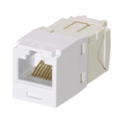 Conector Jack RJ45 Estilo TG, Mini-Com, Categoría 6, de 8 posiciones y 8 cables, Color Blanco