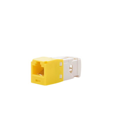 Conector Jack RJ45 Estilo TG, Mini-Com, Categoría 6, de 8 posiciones y 8 cables, Color Amarillo