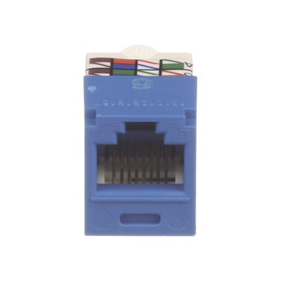 Conector Jack RJ45 Estilo TP, Mini-Com, Categoría 6, de 8 posiciones y 8 cables, Color Azul