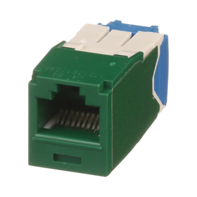 Conector Jack RJ45 Estilo TG, Mini-Com, Categoría 6A, de 8 posiciones y 8 cables, Color Verde