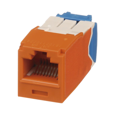 Conector Jack RJ45 Estilo TG, Mini-Com, Categoría 6A, de 8 posiciones y 8 cables, Color Naranja