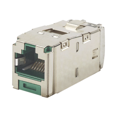 Conector Jack RJ45 Blindado, Estilo TG, Mini-Com, Categoría 6A, de 8 posiciones y 8 cables, Color Verde