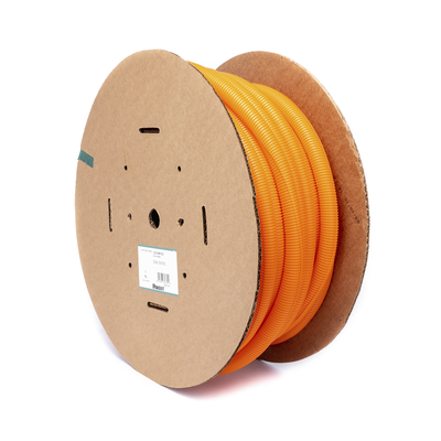 Tubo Corrugado Abierto para Protección de Cables, 1in (25.4 mm) de Diámetro, 30.5 m de Largo, Color Naranja