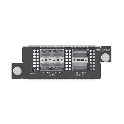 RG-CS85 series switch  expansion cards，4 x 10G BASE-X SFP+Ports, 2 x 100G BASE-X QSFP28 ports