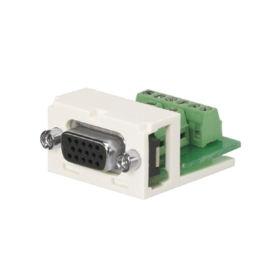 Conector sub-D de 15 Pines Tipo Atornillable, Uso en 2 Puertos Mini-Com, Color Blanco Mate