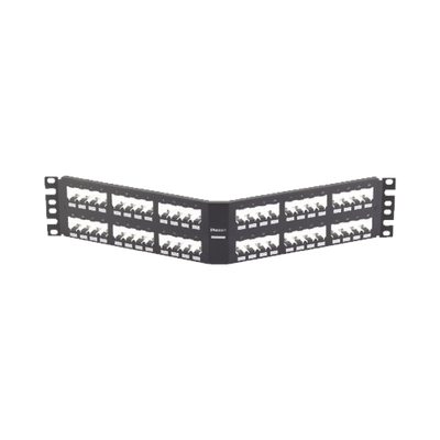 Panel de Parcheo Modular Mini-Com (Sin Conectores), Angulado, Totalmente Blindado, de 48 puertos, 2UR