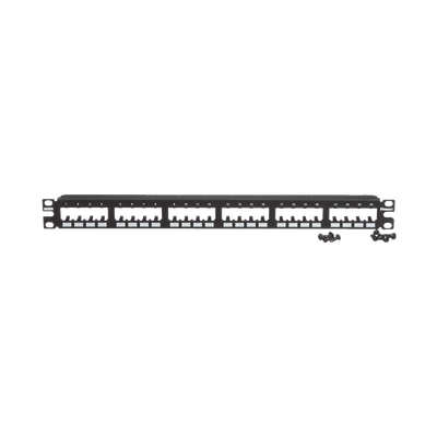 Panel de Parcheo Modular Mini-Com (Sin Conectores), Plano de Instalación al Ras, Sin Blindaje, de 24 puertos, 1UR