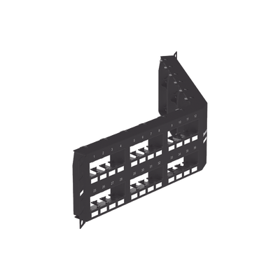 Panel de Parcheo Modular Mini-Com (Sin Conectores), Angulado Instalación la Ras, Sin Blindaje, de 48 puertos, 2UR