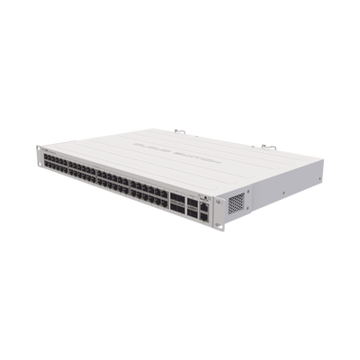 (CRS354-48G-4S+2Q+RM) Cloud Router Switch 48 puertos Gigabit Ethernet, 4 puertos SFP+ 10G, 2 puertos QSFP+ 40G, Montaje en Rack