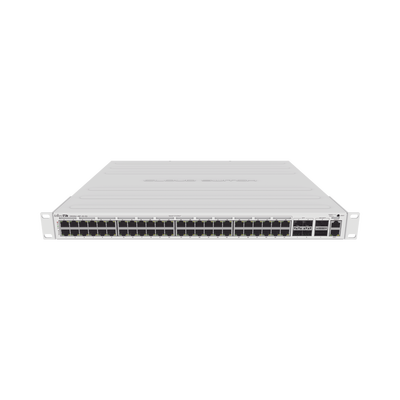 Cloud Router Switch 48 puertos PoE 802.3af/at Gigabit, 4 puertos SFP+ 10G, 2 puertos QSFP+ 40G, Montaje en Rack