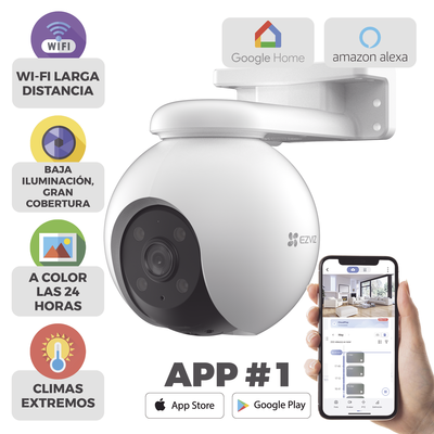 Cámara PT WiFi / 3 Megapixel (2K)  / Detección humana / Sirena / Luz Parpadeante / audio de Dos Vías / Colores en Oscuridad / Autoseguimiento / Micro SD / Preset / Exterior