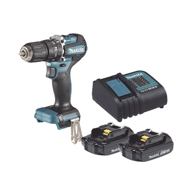 Rotomartillo/Taladro Inalámbrico SIN CARBONES, Broquero de 1/2", 1,700 RPM, 18V⎓, Torque: 42 N.m C/2 Bat. (1.5Ah) y Cargador.