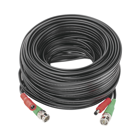 Cable coaxial ( BNC RG59 ) + Alimentación / SIAMÉS / 20 Metros / Aleación Cobre + Aluminio CCA / Para Cámaras 4K  / Uso interior y exterior