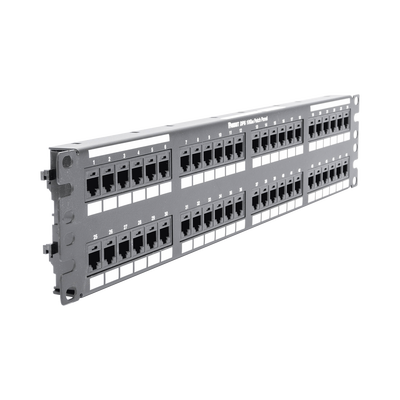 Panel de Parcheo de Impacto (110), Plano, Categoría 6A, de 48 Puertos, 2UR