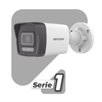 Bala IP 2 Megapixel / Lente 2.8 mm / Dual Light (30 mts IR + 20 mts Luz Blanca) / Micrófono Integrado / ACUSENSE Lite / Exterior IP67 / H.265+ / PoE / ONVIF