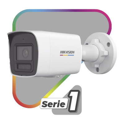 [Dual Light + ColorVu] Bala IP 4 Megapixel / Lente 2.8 mm / 30 mts IR + 30 mts Luz Blanca / Micrófono Integrado / ACUSENSE Lite / Exterior IP67 / WDR 120 dB / PoE / Micro SD / ONVIF