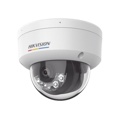 [Dual Light + ColorVu] Domo IP 2 Megapixel / Lente 2.8 mm / 30 mts IR + 30 mts Luz Blanca / Micrófono Integrado / ACUSENSE Lite / Exterior IP67 / IK08 / WDR 120 dB / PoE / Micro SD / ONVIF