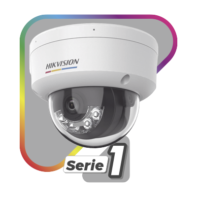 [Dual Light + ColorVu] Domo IP 4 Megapixel / Lente 2.8 mm / 30 mts IR + 30 mts Luz Blanca / Micrófono Integrado / ACUSENSE Lite / Exterior IP67 / IK08 / WDR 120 dB / PoE / Micro SD / ONVIF