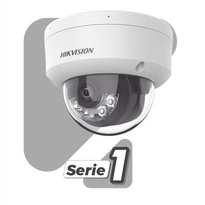 [Dual Light] Domo IP 6 Megapixel / Lente 2.8 mm / 30 mts IR + 30 mts Luz Blanca / Micrófono Integrado / ACUSENSE Lite / Exterior IP67 / H.265 / PoE / ONVIF