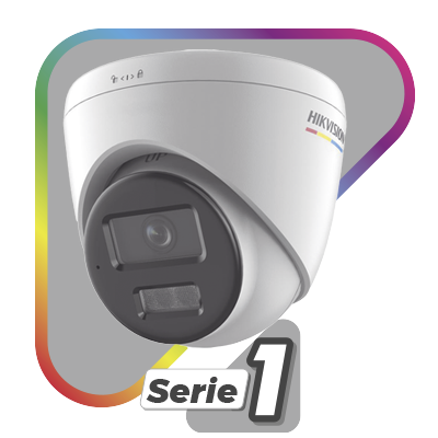 [Dual Light + ColorVu] Turret IP 2 Megapixel / Lente 2.8 mm / 30 mts IR + 30 mts Luz Blanca / Micrófono Integrado / ACUSENSE Lite / Exterior IP67 / WDR 120 dB / PoE / Micro SD / ONVIF